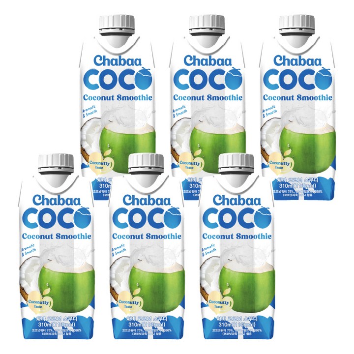 차바 코코넛스무디, 6개, 310ml