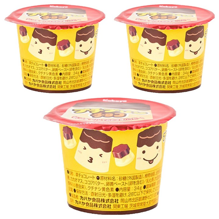 카바야 푸치 푸딩 초코, 34g, 3개