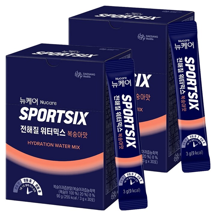 뉴케어스포식스 전해질 워터믹스 복숭아맛, 3g, 60개