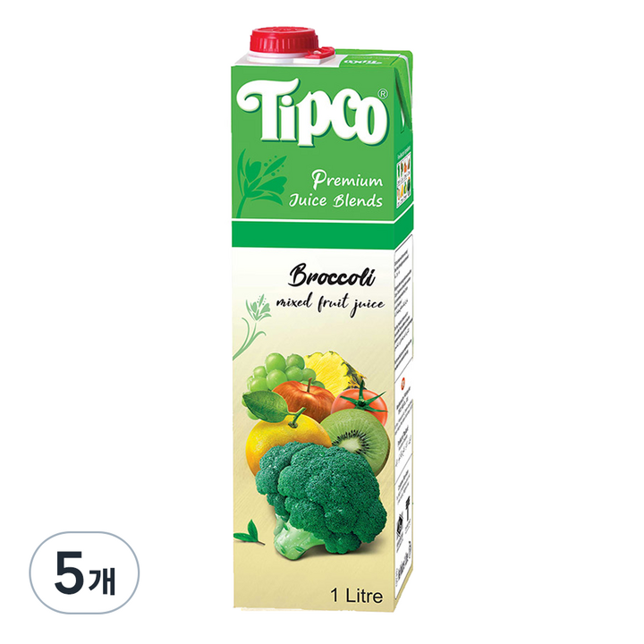 팁코 브로콜리 혼합 주스, 1L, 5개