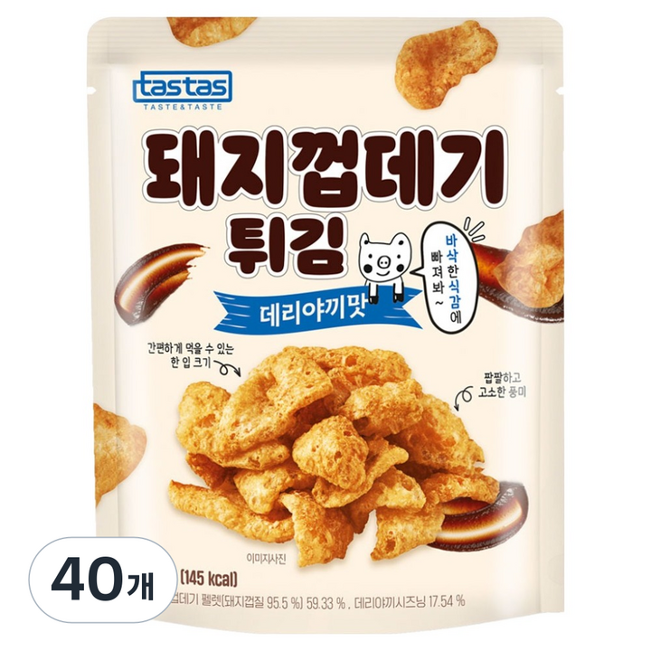 타스타스 돼지껍데기 튀김 데리야끼맛, 40개, 30g