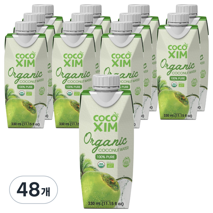 코코씸 유기농 코코넛 워터, 330ml, 48개