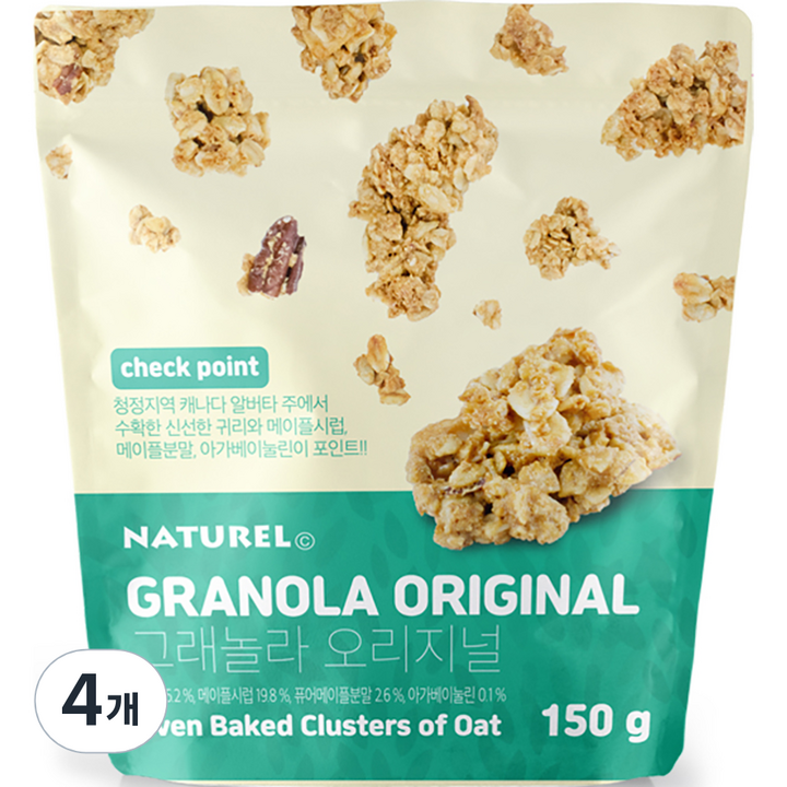 나뚜렐 그래놀라 오리지널 청크타입, 150g, 4개