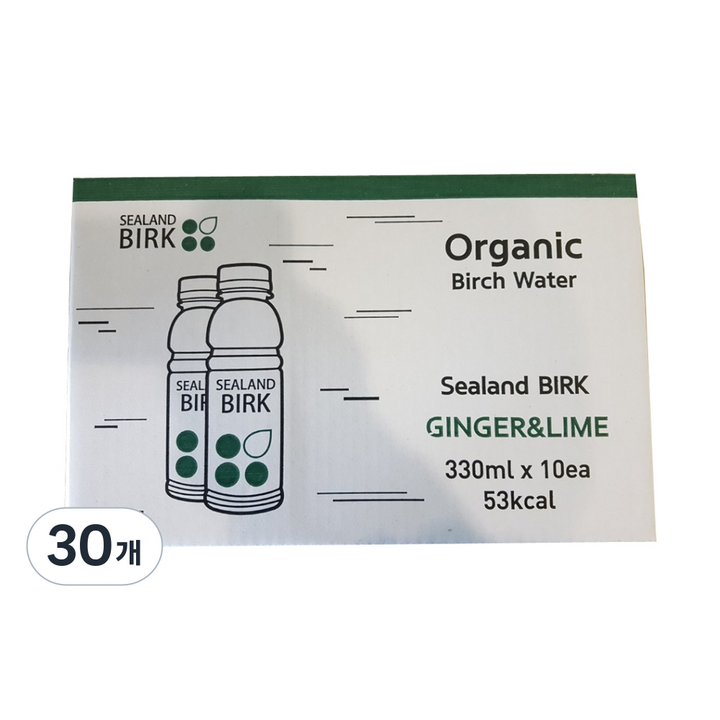 유기농 진저 앤 라임 자작나무수액 음료 기타건강음료, 330ml, 30개