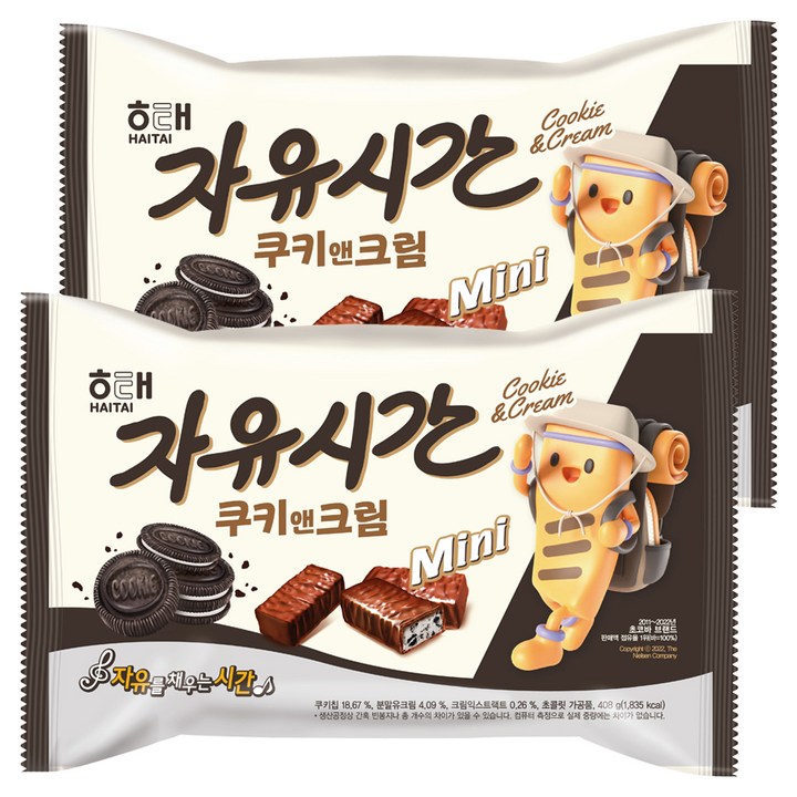 자유시간 쿠키앤크림 미니, 408g, 2개