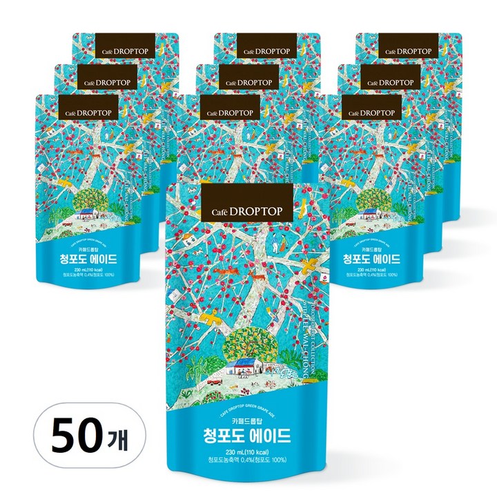 드롭탑 청포도 에이드, 230ml, 50개