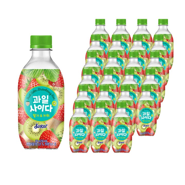 썬키스트 과일사이다 딸기키위, 24개, 380ml