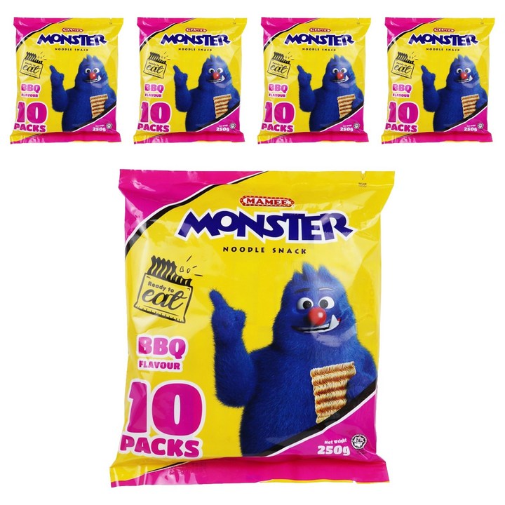 마미 몬스터 누들 스낵 바베큐향 10p, 5개, 250g