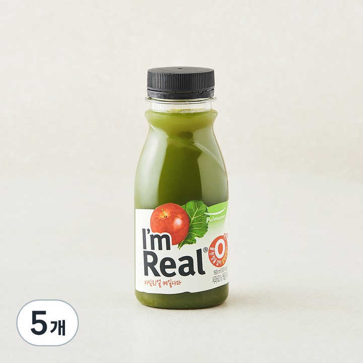 아임리얼 케일사과 주스, 190ml, 5개