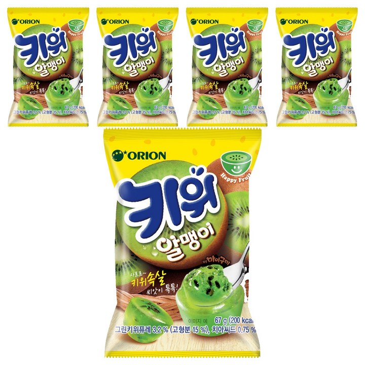 오리온 키위 알맹이 젤리, 67g, 5개