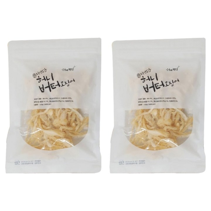 더먹다 허니버터오징어, 120g, 2개