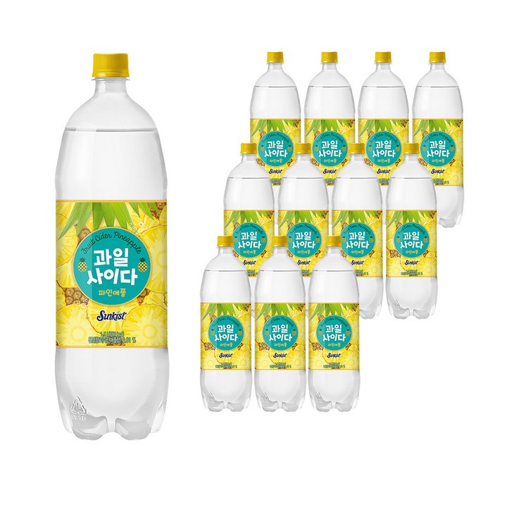 썬키스트 과일사이다 파인애플, 1.5L, 12개