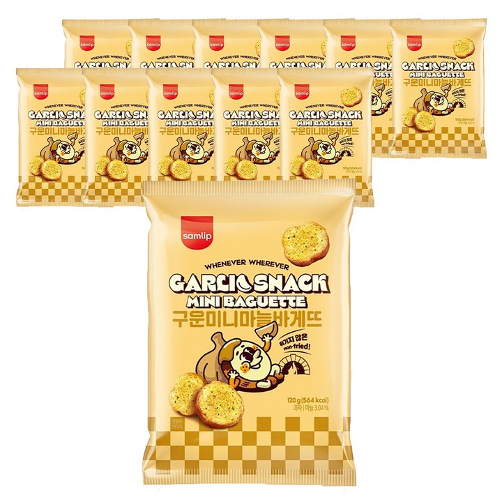 삼립 구운 미니 마늘 바게뜨, 120g, 12개