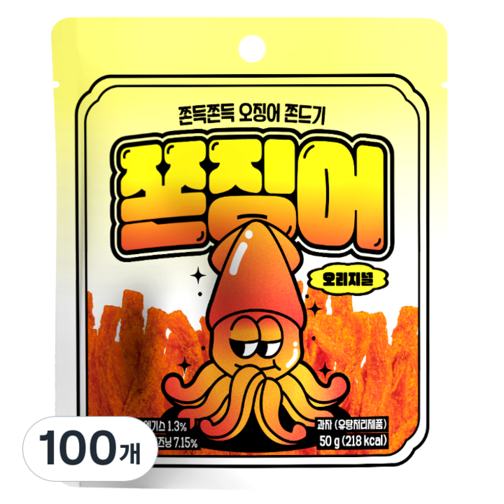 쫀슐랭 쫀징어 과자 오리지널, 50g, 100개