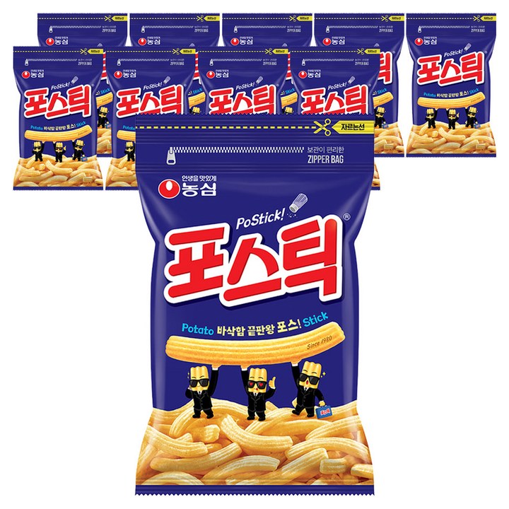 농심 포스틱 과자, 280g, 10개