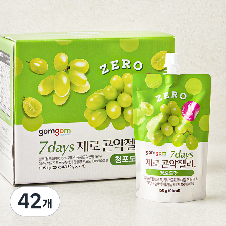 곰곰 7days 제로 곤약젤리 청포도맛, 150g, 7개입, 6박스
