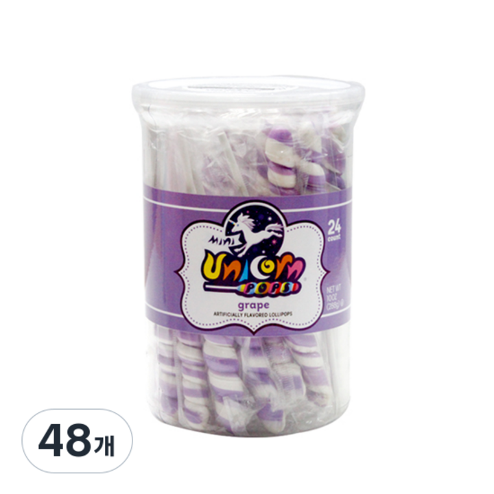 위니비니 유니콘팝 캔디 포도, 12g, 48개