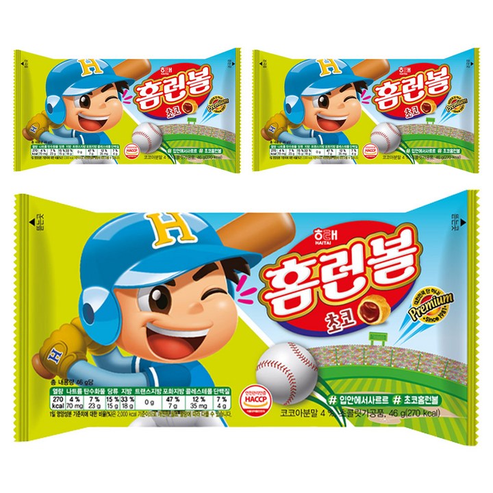 해태제과 홈런볼 초코, 46g, 3개