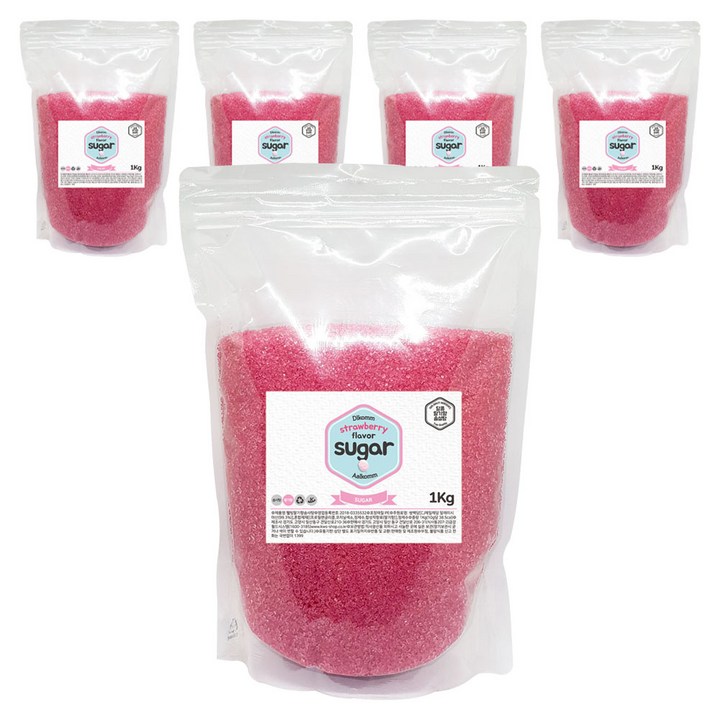 웰빙 솜사탕 설탕 딸기향, 1kg, 5개