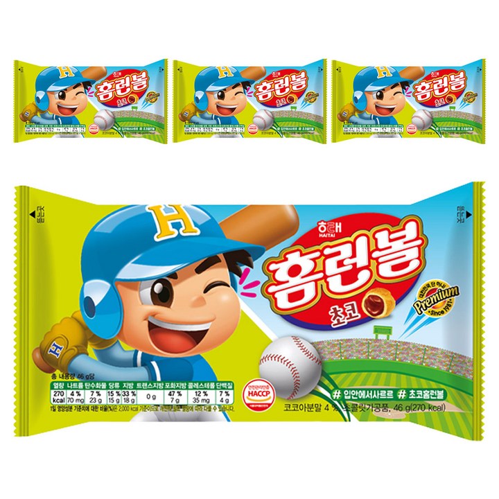 해태제과 홈런볼 초코, 46g, 4개