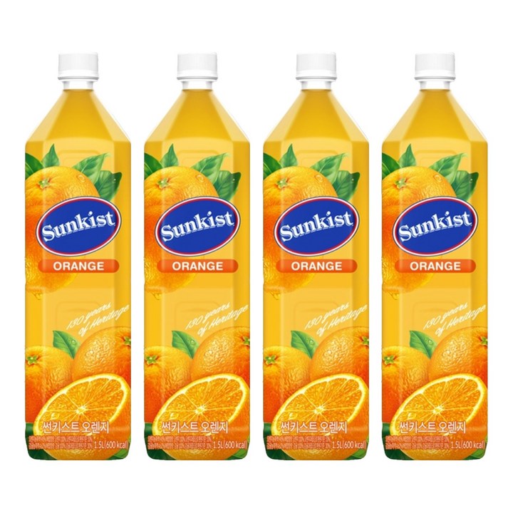 썬키스트 오렌지주스, 1.5L, 4개