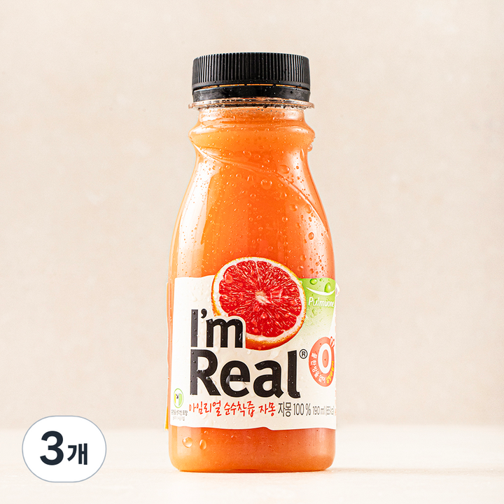 아임리얼 순수착즙 자몽 주스, 190ml, 3개
