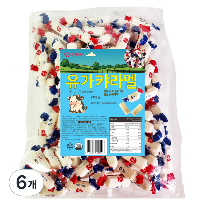 스위트영 유가 캬라멜, 1kg, 6개