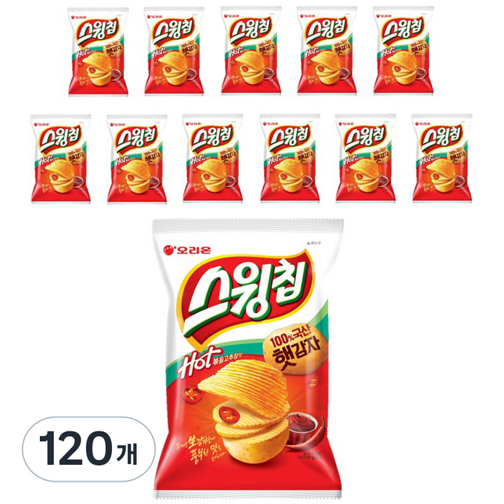 오리온 스윙칩 볶음고추장맛, 60g, 120개