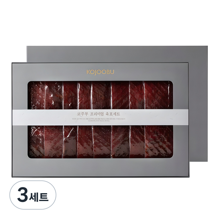 코주부 프리미엄 육포 + 쇼핑백 선물세트, 3세트, 400g