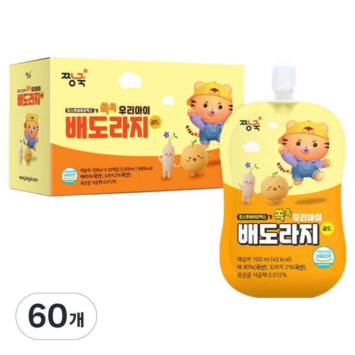 짱죽 우리아이 배도라지 골드, 60개, 100ml