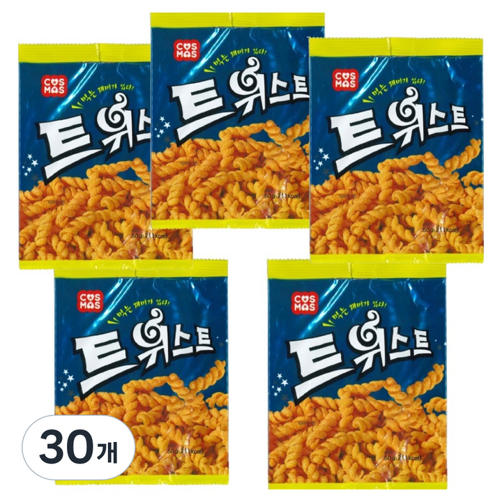 코스모스제과 트위스트 과자, 50g, 30개