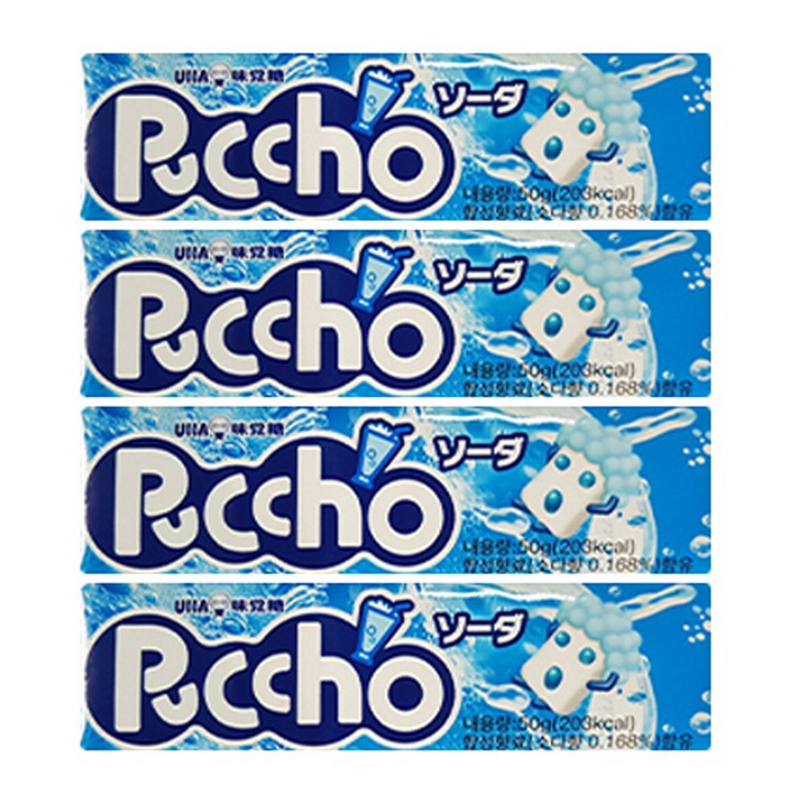 푸쵸 스틱캔디 소다맛, 50g, 4개