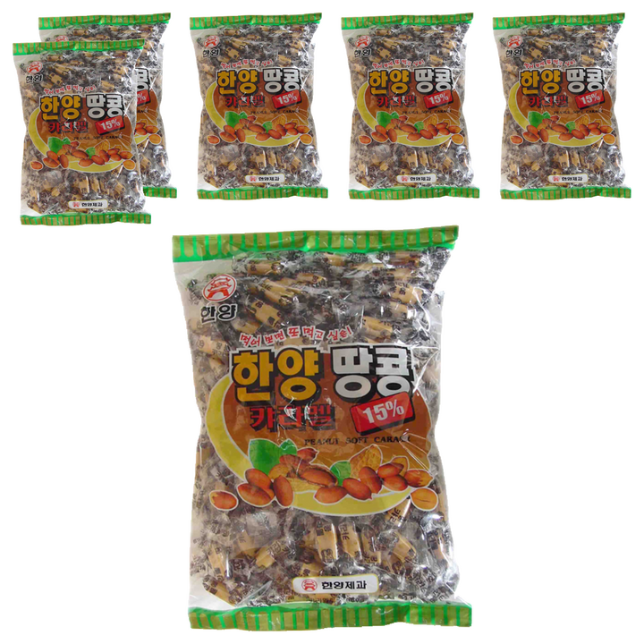 한양제과 땅콩캬라멜, 900g, 6개