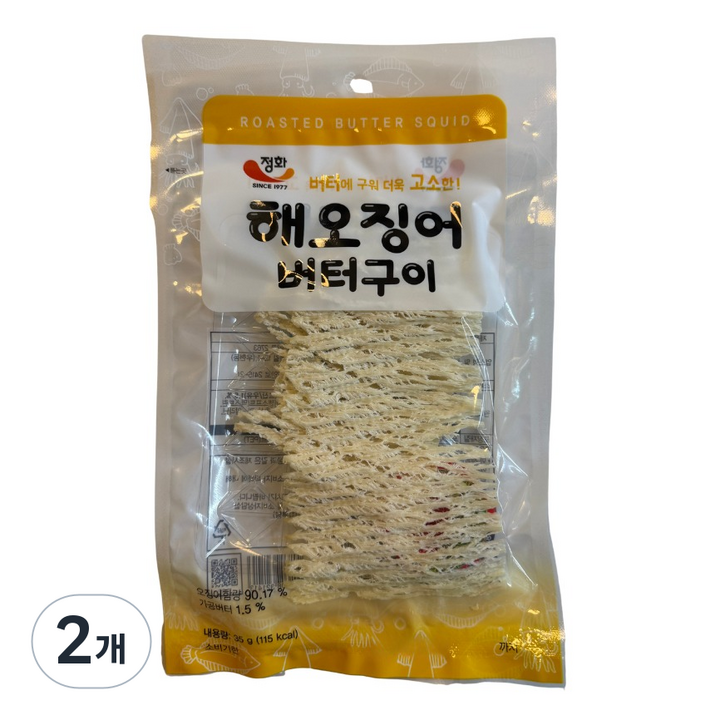 정화식품 해오징어버터구이, 35g, 2개