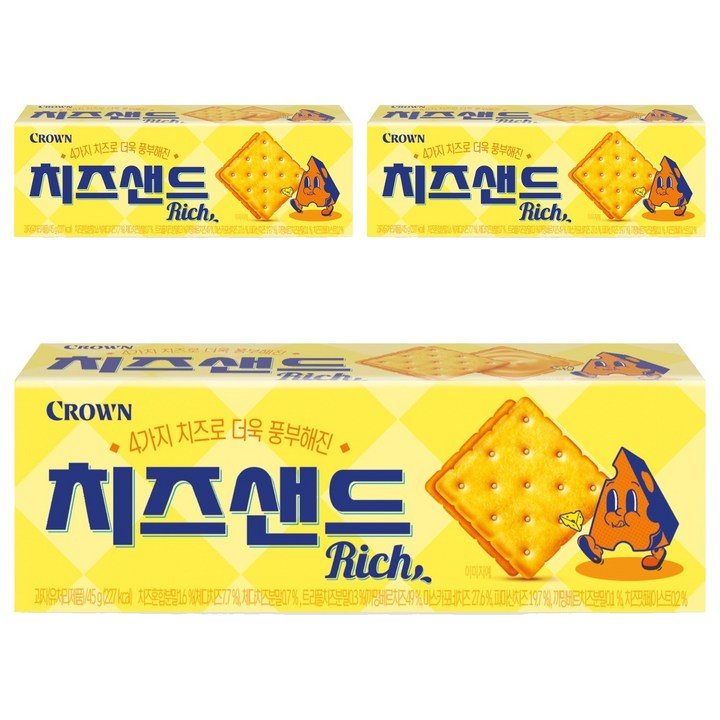 크라운 치즈샌드리치, 3개, 45g
