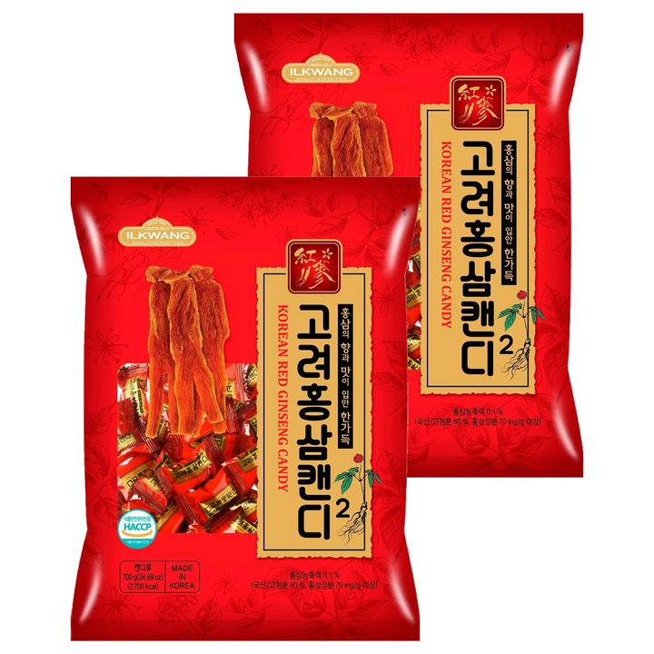 일광제과 고려홍삼캔디2, 2개, 700g