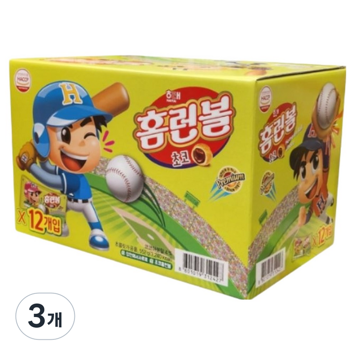 해태제과 홈런볼 초코 12p, 552g, 3개
