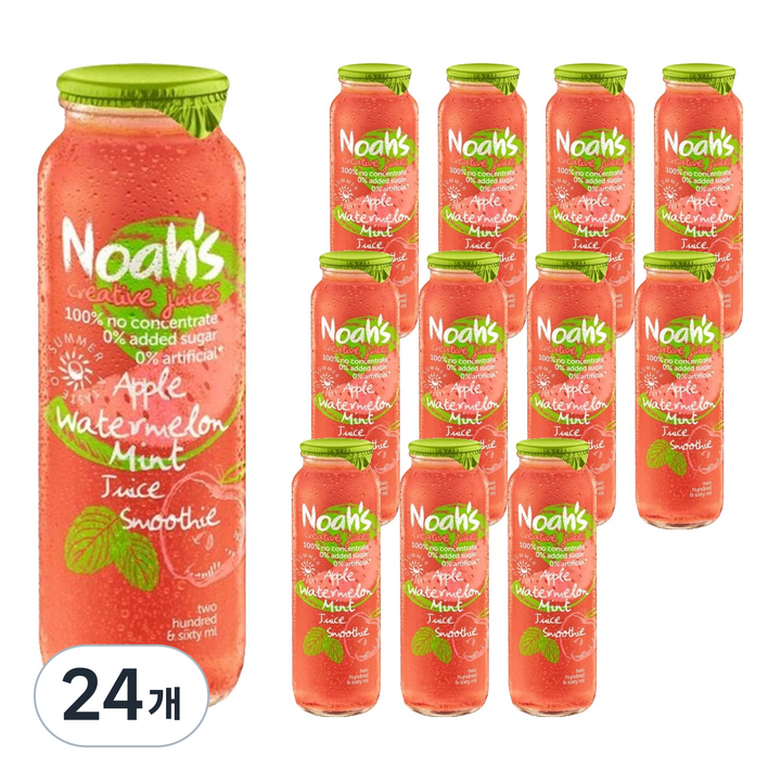 노아주스 사과 워터멜론 민트 주스 스무디 5.5kg, 260ml, 24개