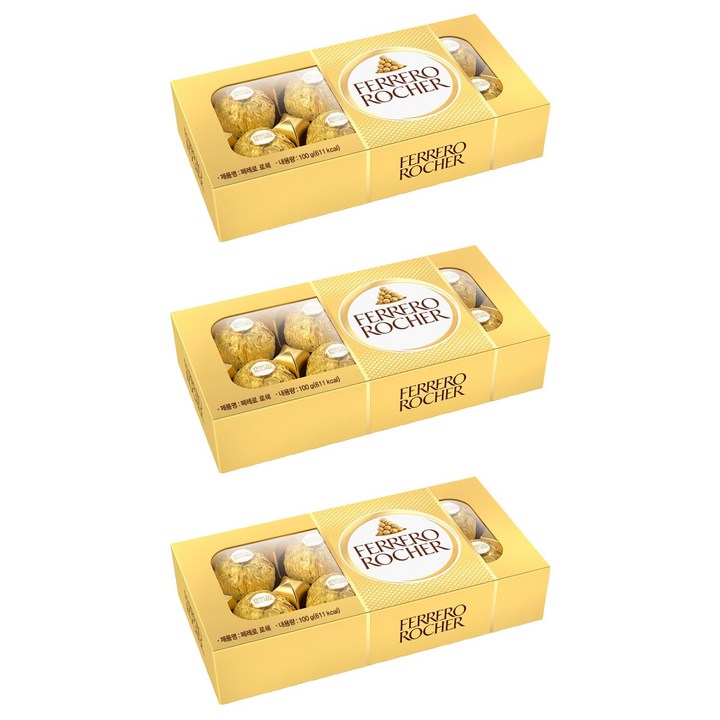 페레로로쉐 T8 사각초콜릿 8p, 100g, 3개