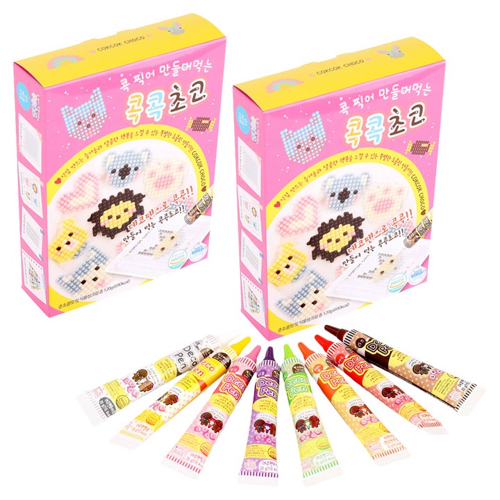콕콕초코 01 애니멀 120g + 데코펜 8종 세트, 2세트