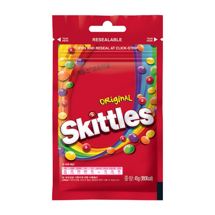 스키틀즈 오리지날 프릇츠향 캔디, 45g, 1개