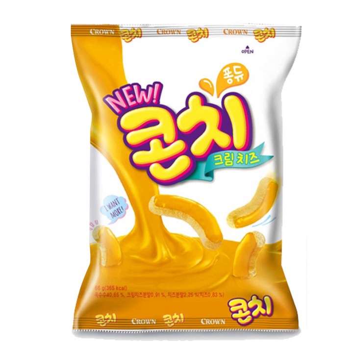 크라운 콘치 크림치즈 과자, 66g, 1개