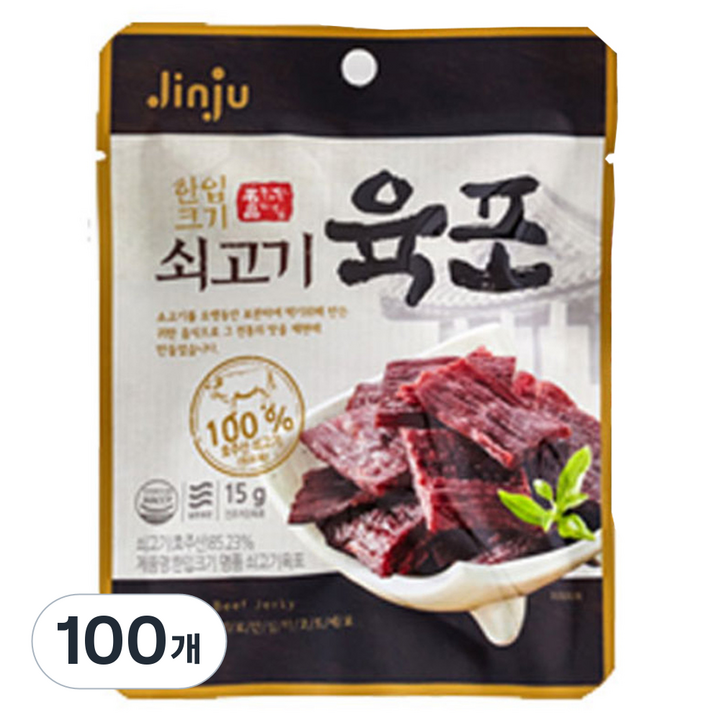 진주햄 천하장사 쇠고기 육포, 15g, 100개