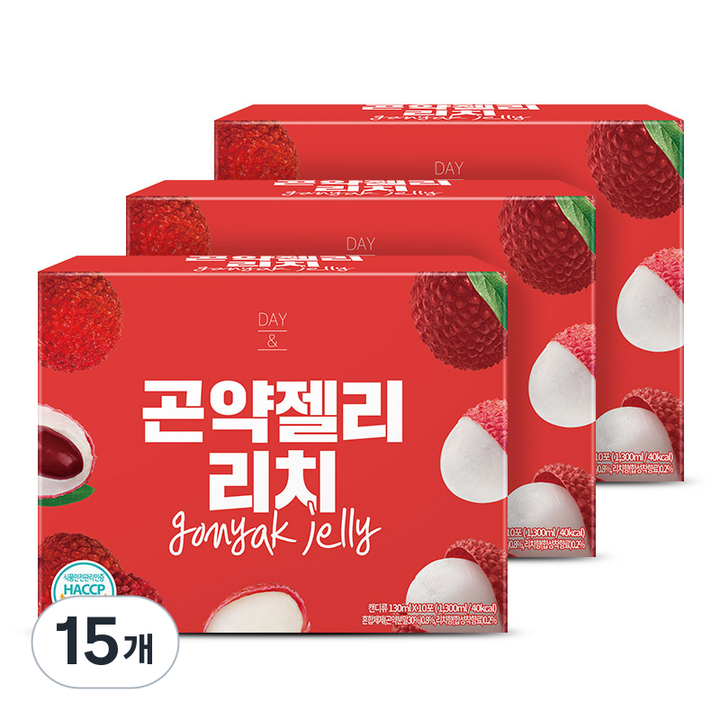 참앤들황토농원 데이앤 리치 곤약젤리 130ml x 10포 3박스 30개 130ml 130g, 1.3L, 15개