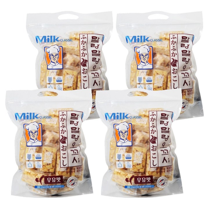 밀크클래식쌀과자 말랑말랑 오꼬시 우유맛, 4개, 400g