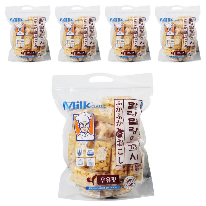 밀크클래식쌀과자 말랑말랑 오꼬시 우유맛, 5개, 400g