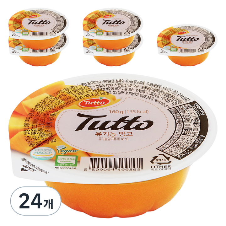 뚜또 유기농 망고 푸딩, 160g, 24개