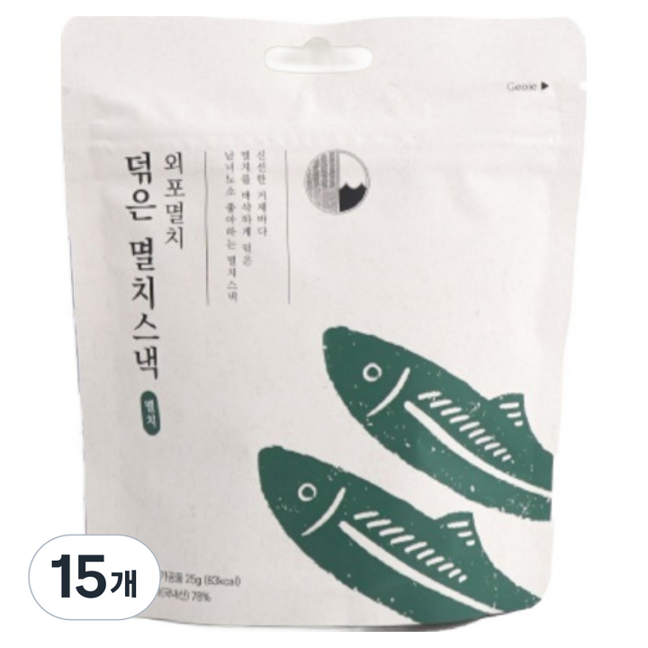 거제도외포멸치 덖은 멸치 스낵, 15개, 25g