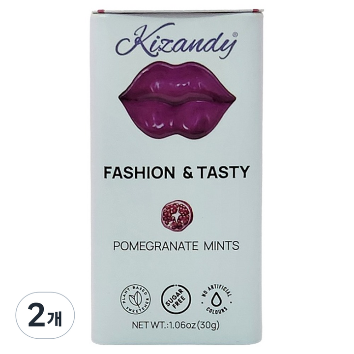 키잰디 슈가프리 민트 캔디 석류맛, 30g, 2개