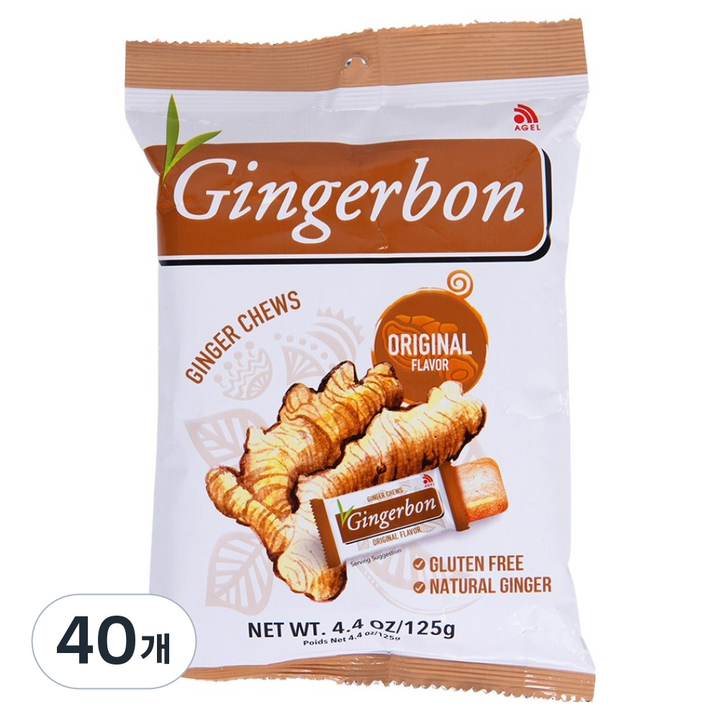 진저본 오리지널 생강 츄이캔디, 125g, 40개